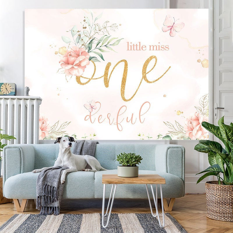 Lofaris Little miss onederful birthday party backdrop for girl