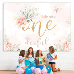 Lofaris Little miss onederful birthday party backdrop for girl
