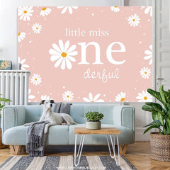 Lofaris Little Miss Simple Daisy Happy 1st Birthday Backdrop