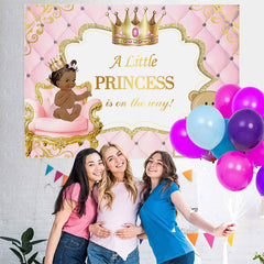 Lofaris Little Princess and Teddy Bear Baby Shower Backdrop