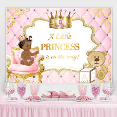 Lofaris Little Princess and Teddy Bear Baby Shower Backdrop