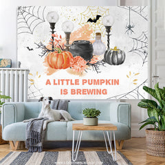 Lofaris Little Pumpkin Is Brewing Halloween Baby Shower Backdrop