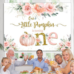 Lofaris Little Pumpkin Is Turning One Happy Birthday Backdrop