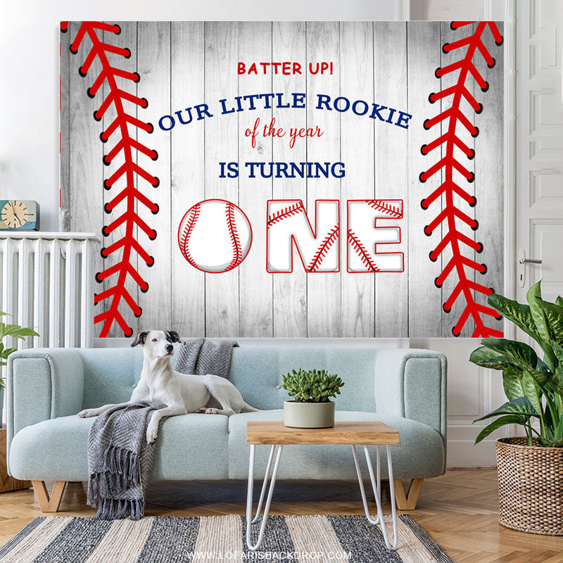 Lofaris Little Rookie Of The Year Is One Birthday Backdrop