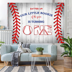 Lofaris Little Rookie Of The Year Is One Birthday Backdrop