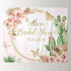 Lofaris Love And Tacos Cactus Floral Bridal Shower Backdrop For Party