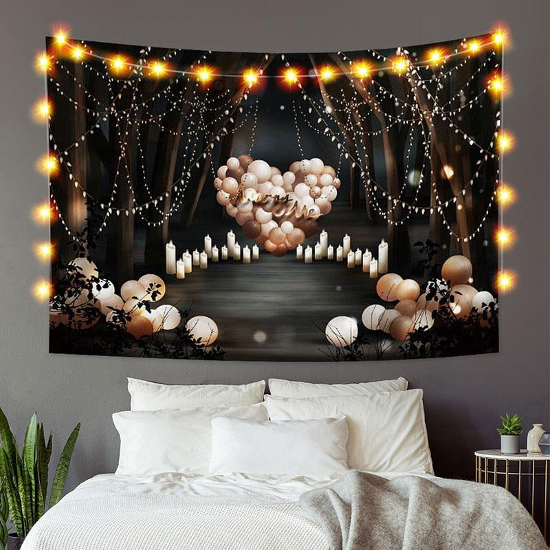 Lofaris Love Ballons Forest Trippy Valentine’s Day Custom Tapestry