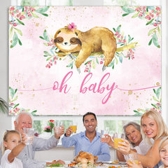 Lofaris Lovely And Floral Pink Spring Baby Shower Backdrop