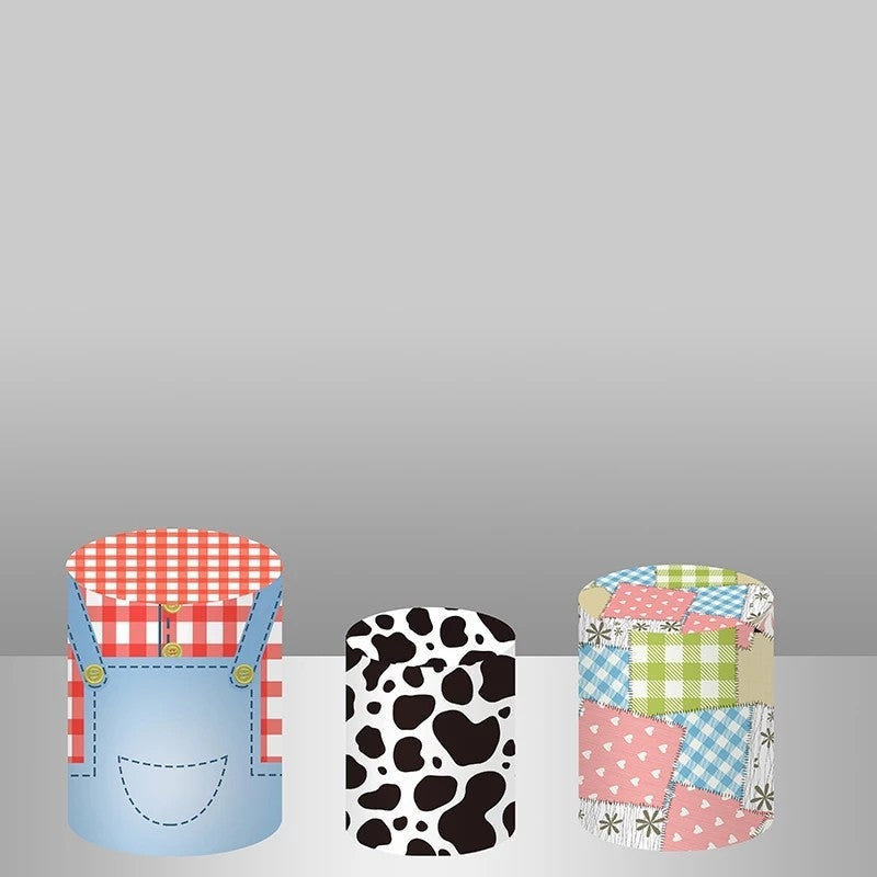 Lofaris Lovely Cow Boy Themed Backdrop Cake Table Cover Kit
