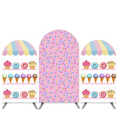 Lofaris Lovely Dount Dessert Shop Birthday Arch Backdrop Kit