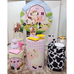Lofaris Lovely Farm And Ainmal Round Party Backdrop Kit For Kid
