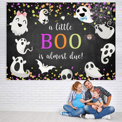 Lofaris Lovely Ghosts Halloween Themed Baby Shower Backdrop