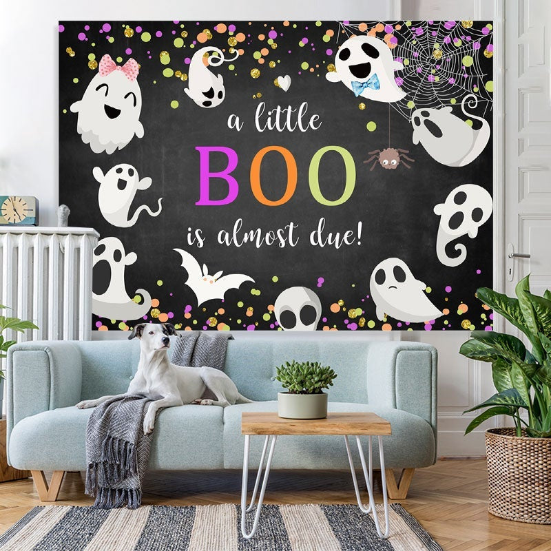 Lofaris Lovely Ghosts Halloween Themed Baby Shower Backdrop