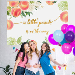 Lofaris Lovely Peach and White Floral Baby Shower Backdrop