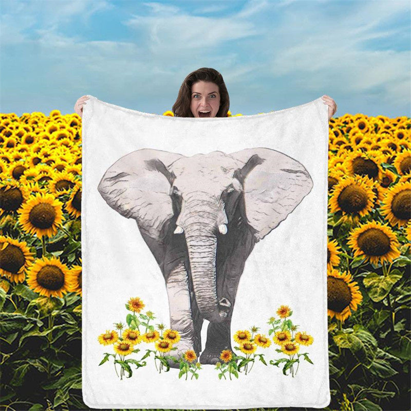 Lofaris Lovely Personalized Elephant Portrait Throw Blanket