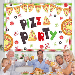 Lofaris Lovely Tomato Pizza Party Themed Birthday Backdrop