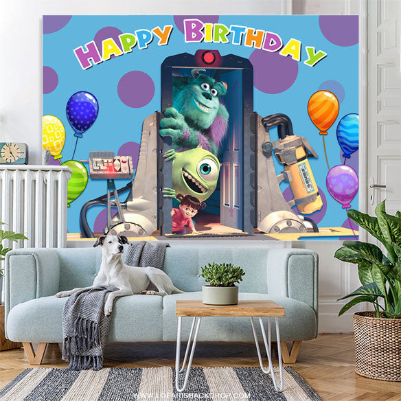 Lofaris Machine Door Monster Balloons Birthday Party Backdrop