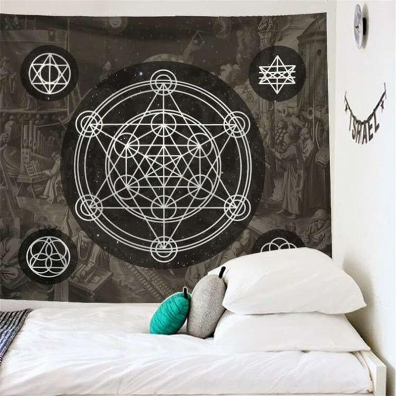 Lofaris Magic Black And White Abstract Divination Wall Tapestry