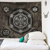 Lofaris Magic Black And White Abstract Divination Wall Tapestry