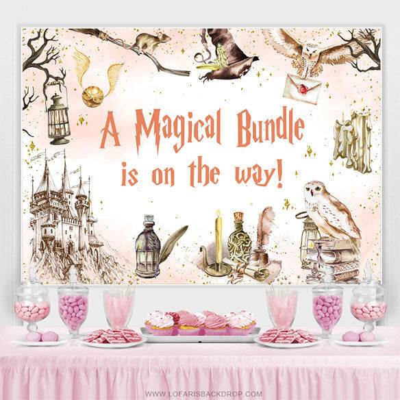 Magical Bundle Hogwarts Boy Baby Shower Backdrop Lofaris