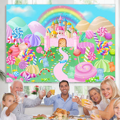 Lofaris Magical Candyland Castle World Birthday Backdrop