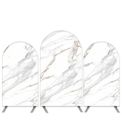 Lofaris Marble Texture Theme Light Grey Arch Backdrop Kit