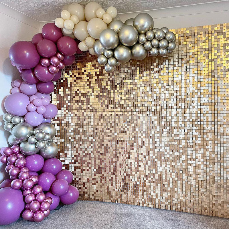 Lofaris Light Matte Gold Shimmer Wall Panels For Party Decorations