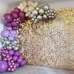 Lofaris Light Matte Gold Shimmer Wall Panels For Party Decorations