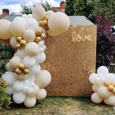 Lofaris Light Matte Gold Shimmer Wall Panels For Party Decorations