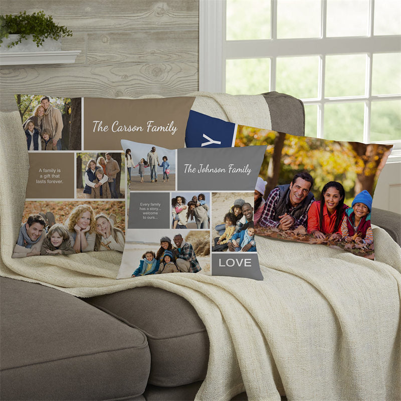 Lofaris Memories Family Love Album Custom Photo Throw Pillow