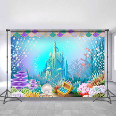 Lofaris Mermaid Castle Happy Birthday Party Photo Backdrop