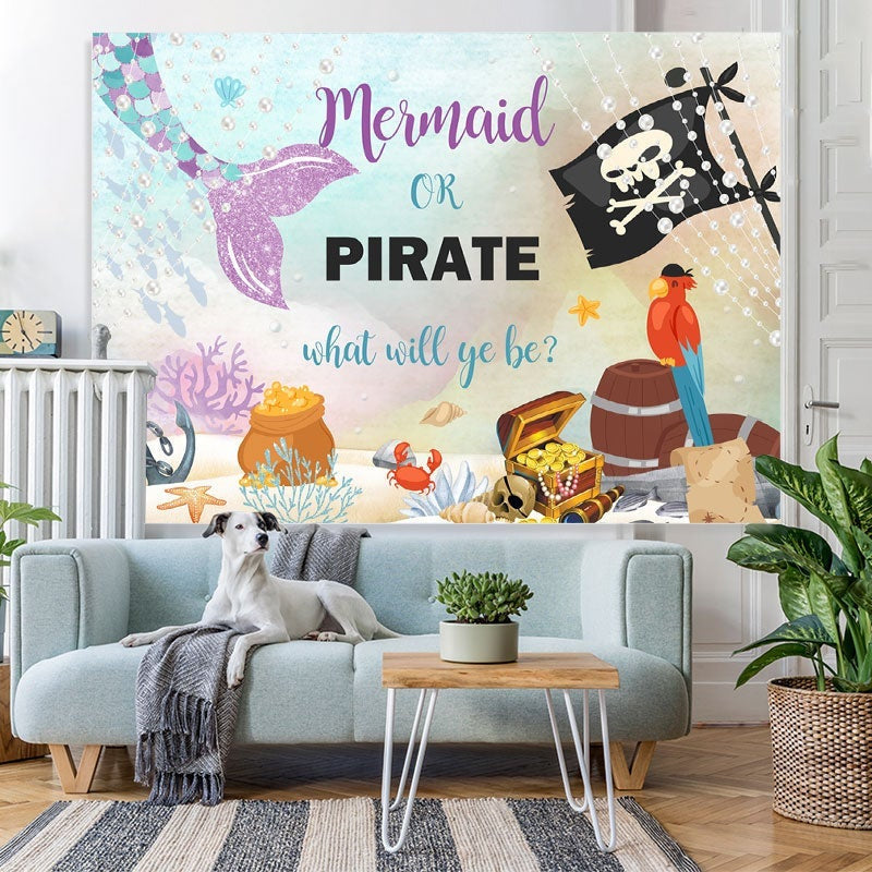 Lofaris Mermaid or Pirate Baby Shower Photoshoot backgruond