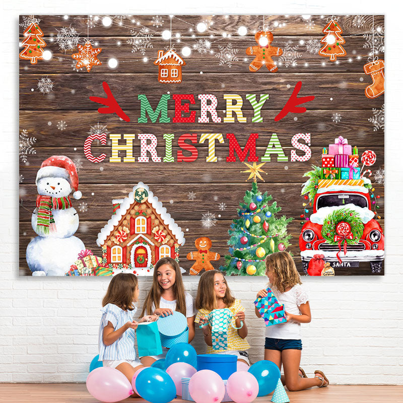 Lofaris Merry Christmas Celebration Wooden Photoshoot Backdrops for Party