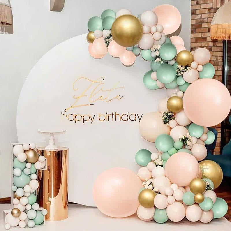 Lofaris Mint Green 117 Pack DIY Balloon Arch Kit | Party Decorations - Gold | Orange