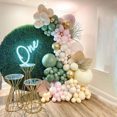 Lofaris Mint Green 117 Pack DIY Balloon Arch Kit | Party Decorations - Gold | Orange