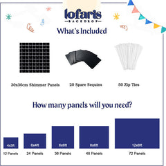 Lofaris Mirror Black Shimmer Wall Panels | Wedding Event Party Decorations