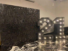 Lofaris Mirror Black Shimmer Wall Panels | Wedding Event Party Decorations