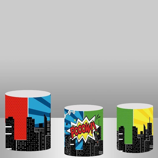 Lofaris Modern City Theme Cool Backdrop Cake Table Cover Kit