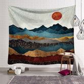 Lofaris Multicolor Mountain Landscape Family Wall Tapestry