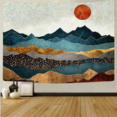 Lofaris Multicolor Mountain Landscape Family Wall Tapestry