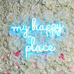 Lofaris My Happy Place Blue LED Neon Sign For Party Deco Baby Room