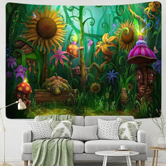 Lofaris Mysterious Magic Color Trippy Floral Wall Tapestry