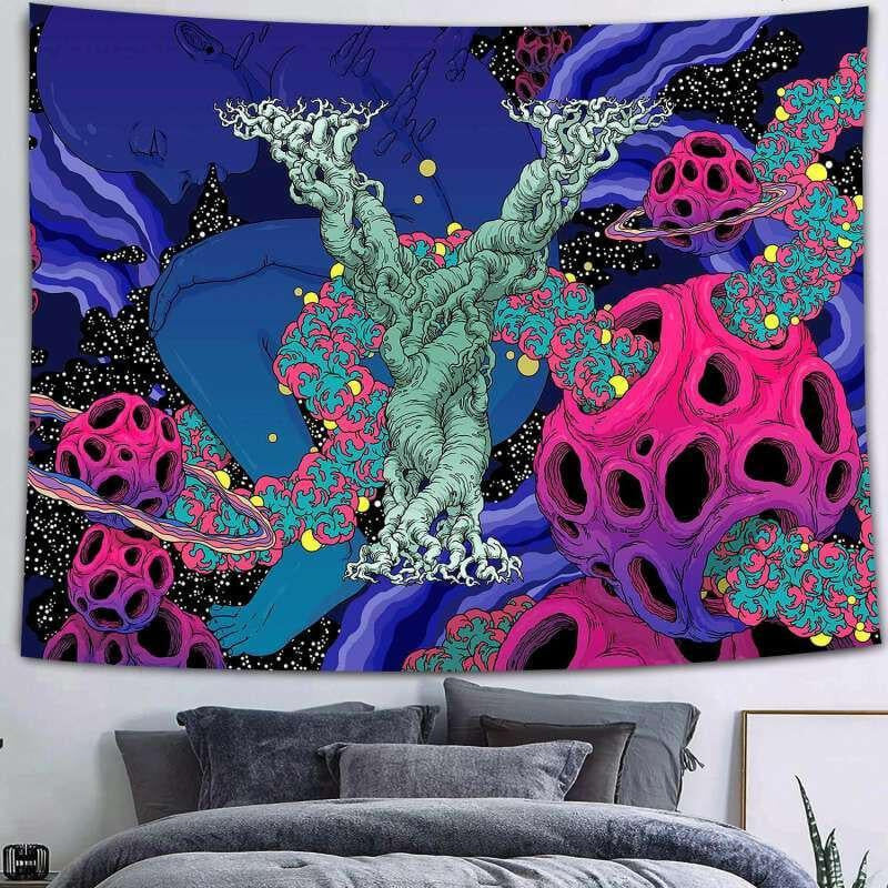 Lofaris Mysterious Novelty Cartoon Trippy 3D Printed Wall Tapestry