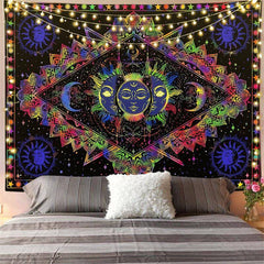 Lofaris Mysterious Sun Moon Divination Mandala Wall Tapestry