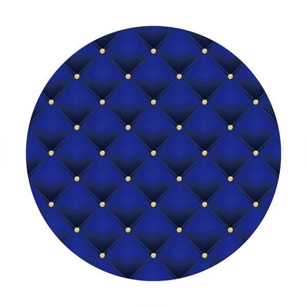 Lofaris Navy Blue Gold Dot Circle Happy Birthday Backdrop