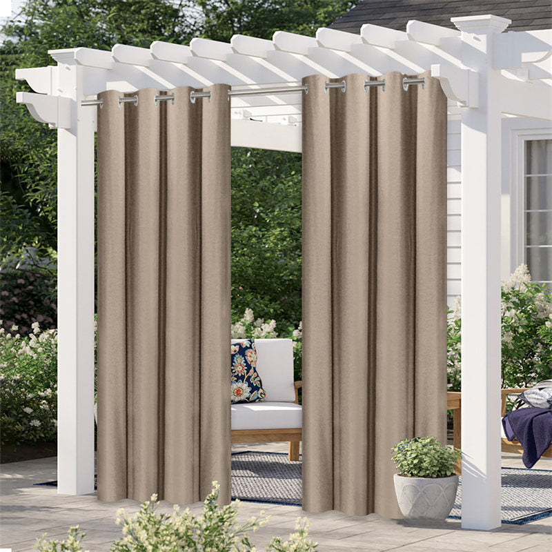 Lofaris Khaki Waterproof Grommet Top Outdoor Curtains for Porch