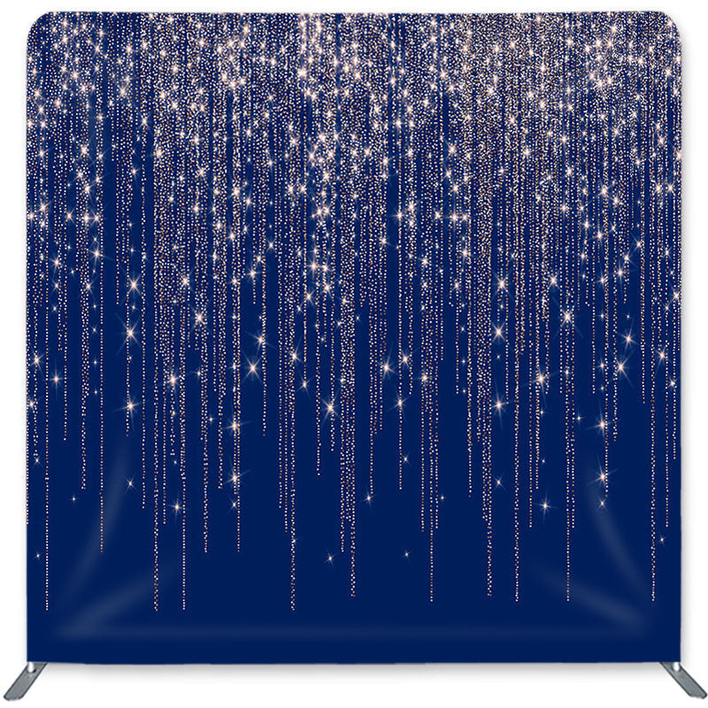 Lofaris Navy Silver Double-Sided Backdrop for Birthday Party