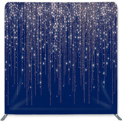 Lofaris Navy Silver Double-Sided Backdrop for Birthday Party