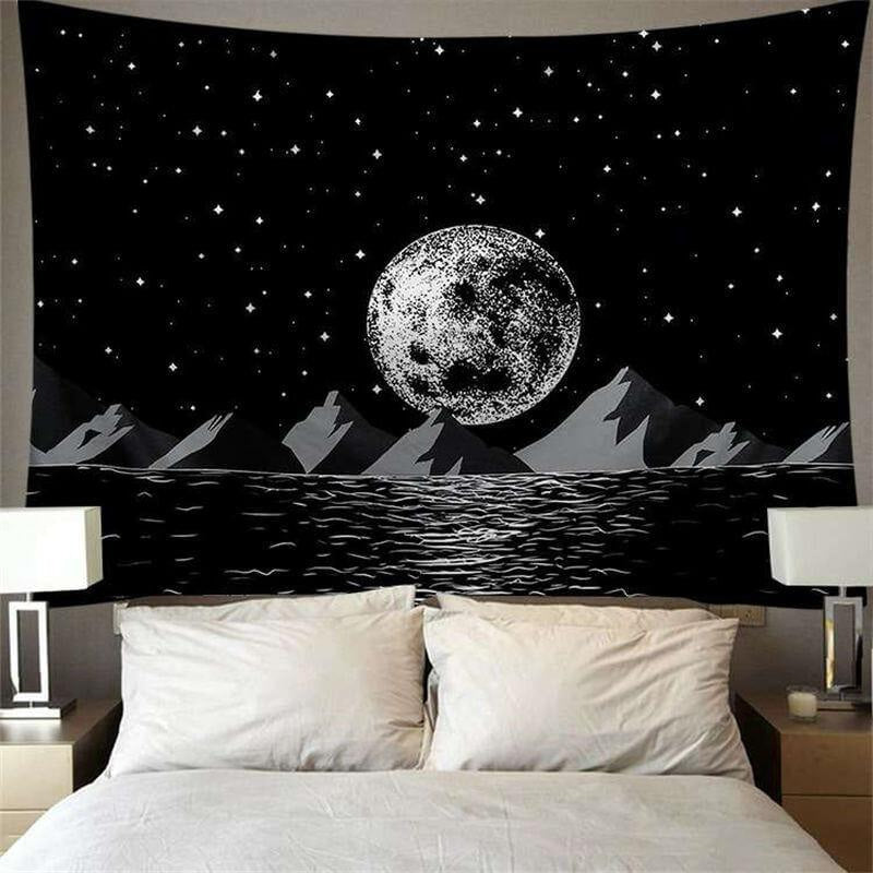 Lofaris Night Star Galaxy Lake Mountain Novelty Wall Tapestry