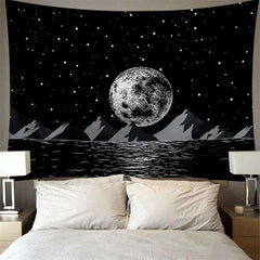Lofaris Night Star Galaxy Lake Mountain Novelty Wall Tapestry